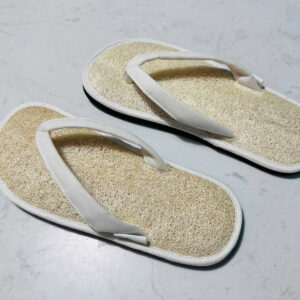 Basic White Loofah Flip-Flops