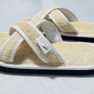 Basic cross strap loofah slippers